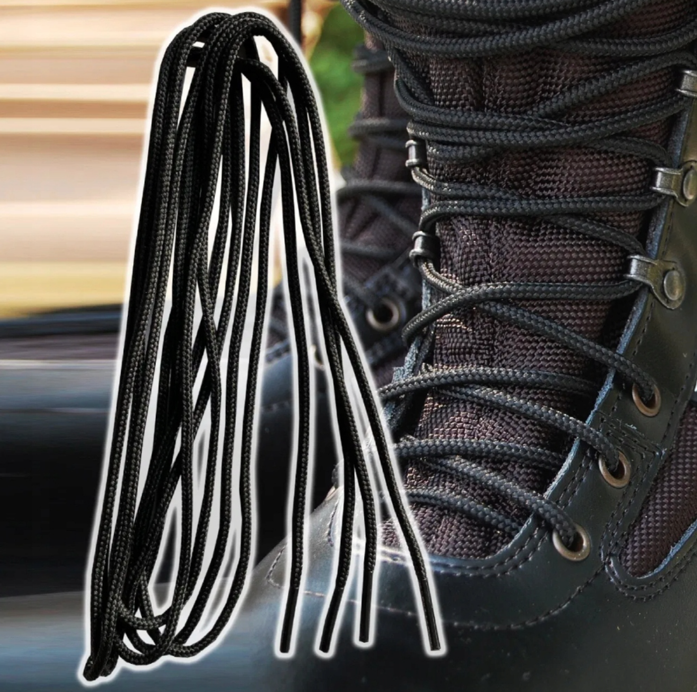 Sznurówki Wojskowe Czarne do butów 150cm I 180cm Sznurówki Wojskowe Czarne do butów 150cm I 180cm