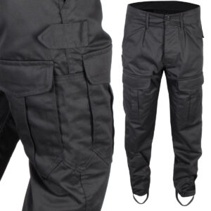 Spodnie Wojskowe Policyjne Czarne Ochrona