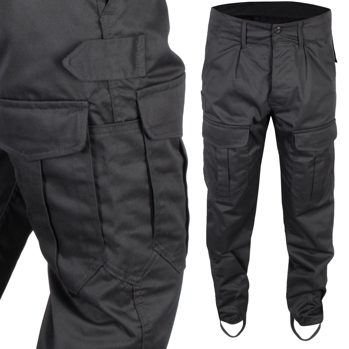 Spodnie Wojskowe Policyjne Czarne Ochrona Spodnie Wojskowe Policyjne Czarne Ochrona