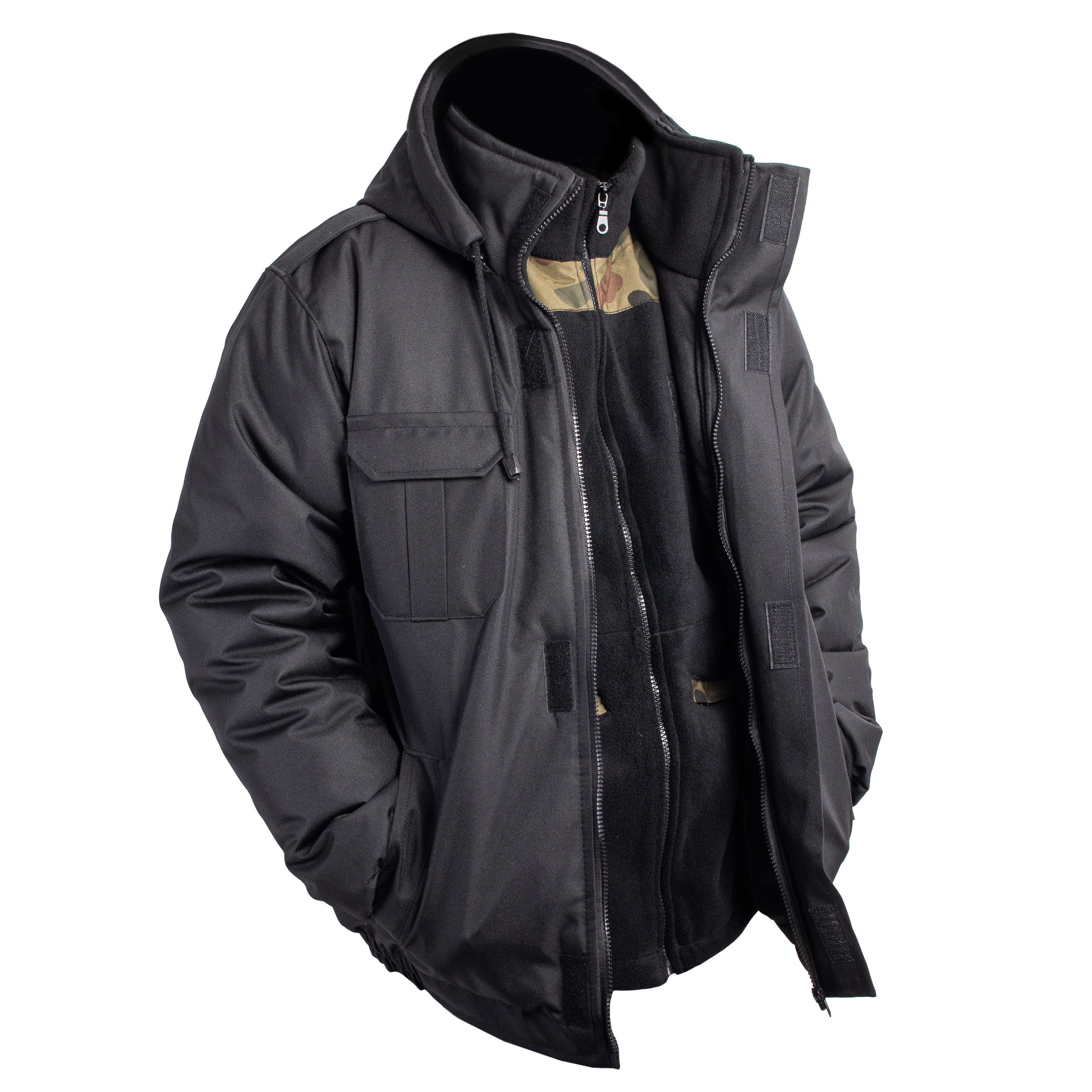 Kurtka Wojskowa Czarna Zimowa Ocieplana Ochrona Kurtka Wojskowa Czarna Zimowa Ocieplana Ochrona