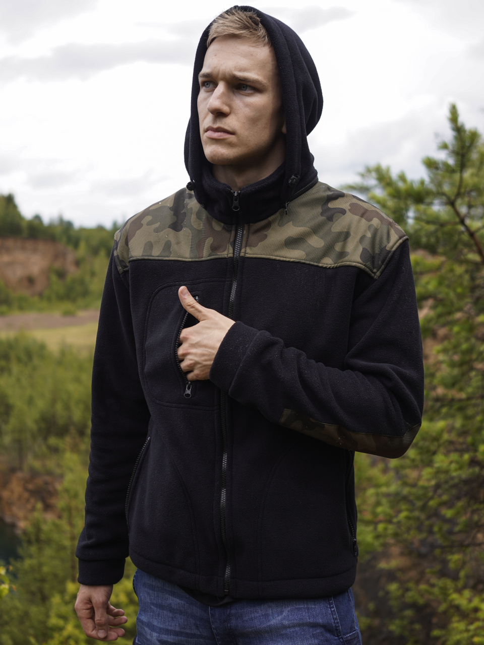 Polar Wojskowy Bluza polarowa Moro z kapturem Wz.93 360g/m2 Polar Wojskowy Bluza polarowa Moro z kapturem Wz.93 360g/m2